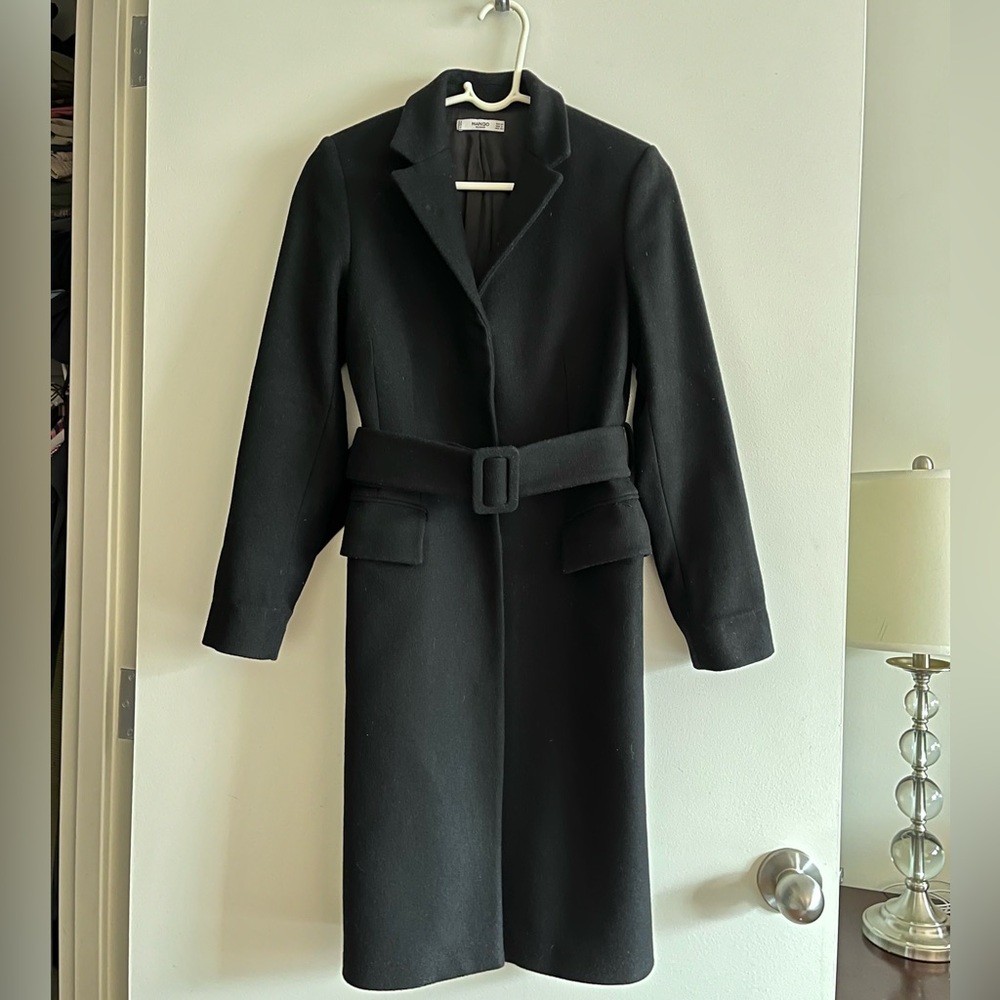 MANGO Belted Wool Coat